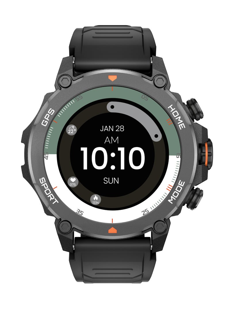 Seeken Gravity Xtrek Smart Watches for Men | Automatic Watch for Men with Built-in GPS | Bluetooth Smart Watch with AMOLED Display, 100+ Sports Modes | 5ATM Waterproof | Black - Image 1
