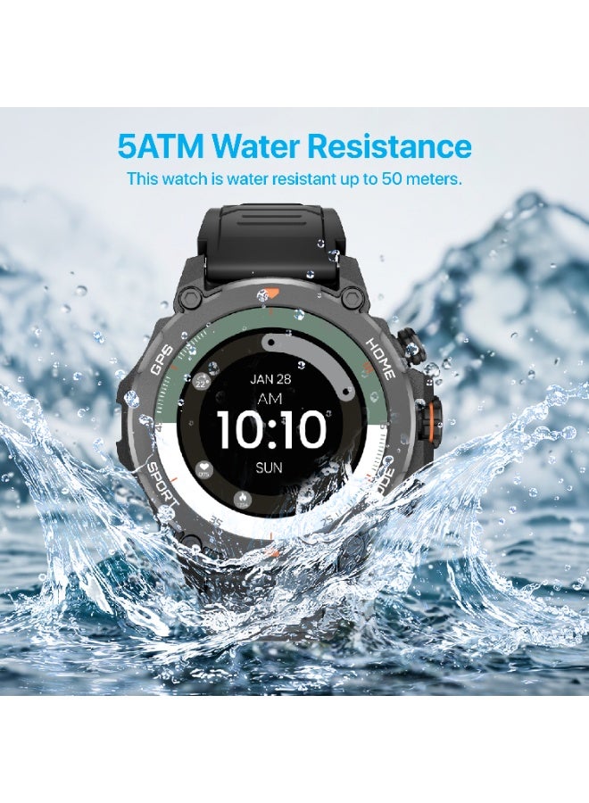 Seeken Gravity Xtrek Smart Watches for Men | Automatic Watch for Men with Built-in GPS | Bluetooth Smart Watch with AMOLED Display, 100+ Sports Modes | 5ATM Waterproof | Black - Image 4