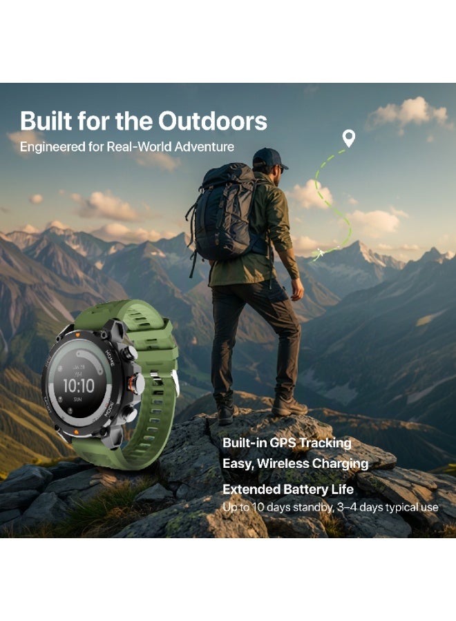 Seeken Gravity Xtrek Smart Watches for Men | Automatic Watch for Men with Built-in GPS | Bluetooth Smart Watch with AMOLED Display, 100+ Sports Modes | 5ATM Waterproof | Black - Image 2