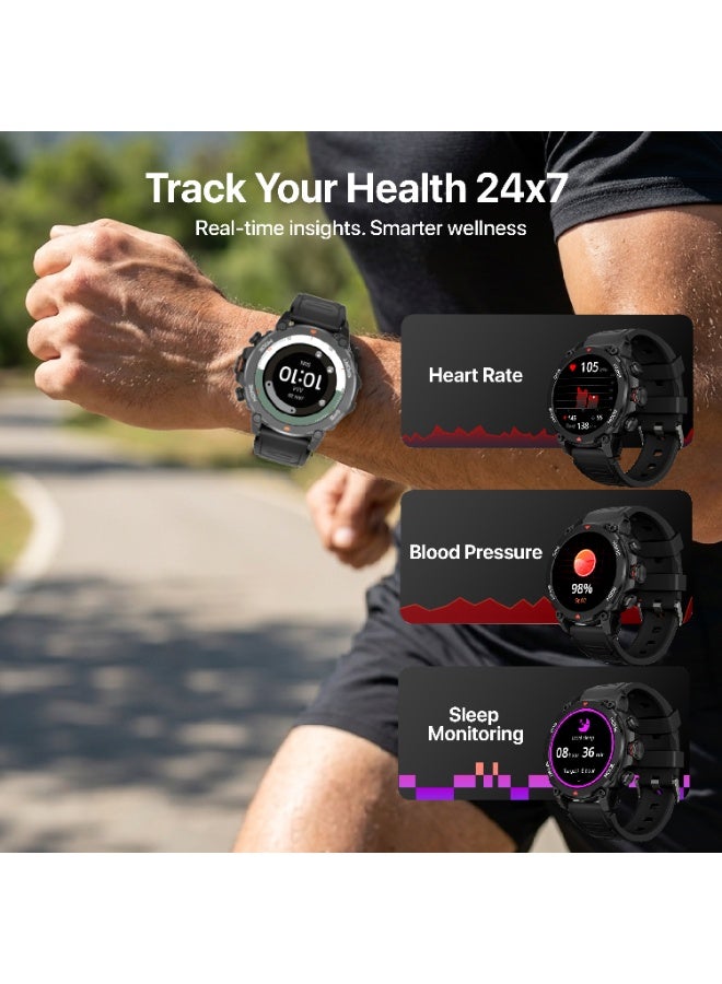 Seeken Gravity Xtrek Smart Watches for Men | Automatic Watch for Men with Built-in GPS | Bluetooth Smart Watch with AMOLED Display, 100+ Sports Modes | 5ATM Waterproof | Black - Image 3