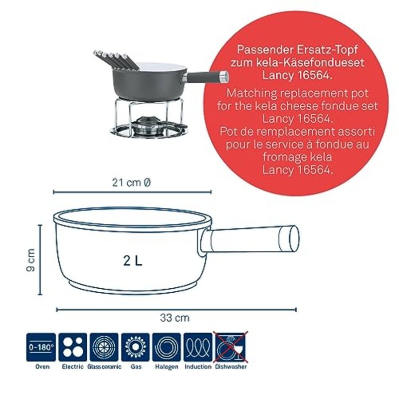Kela 16571 Fondue Pot, Gray - Image 3
