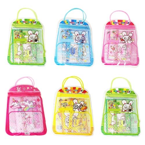 PARTEET Mix Stationery Gift Set In A Bag For Kids (Multi Color, Pack Of 6, Fabric, Modern, Multicolor) - Image 1