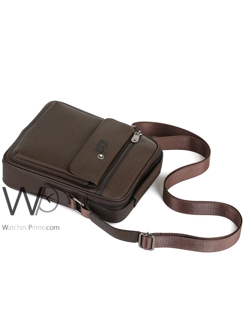 Brown Leather Montblan Crossbody Messenger Bag For Men