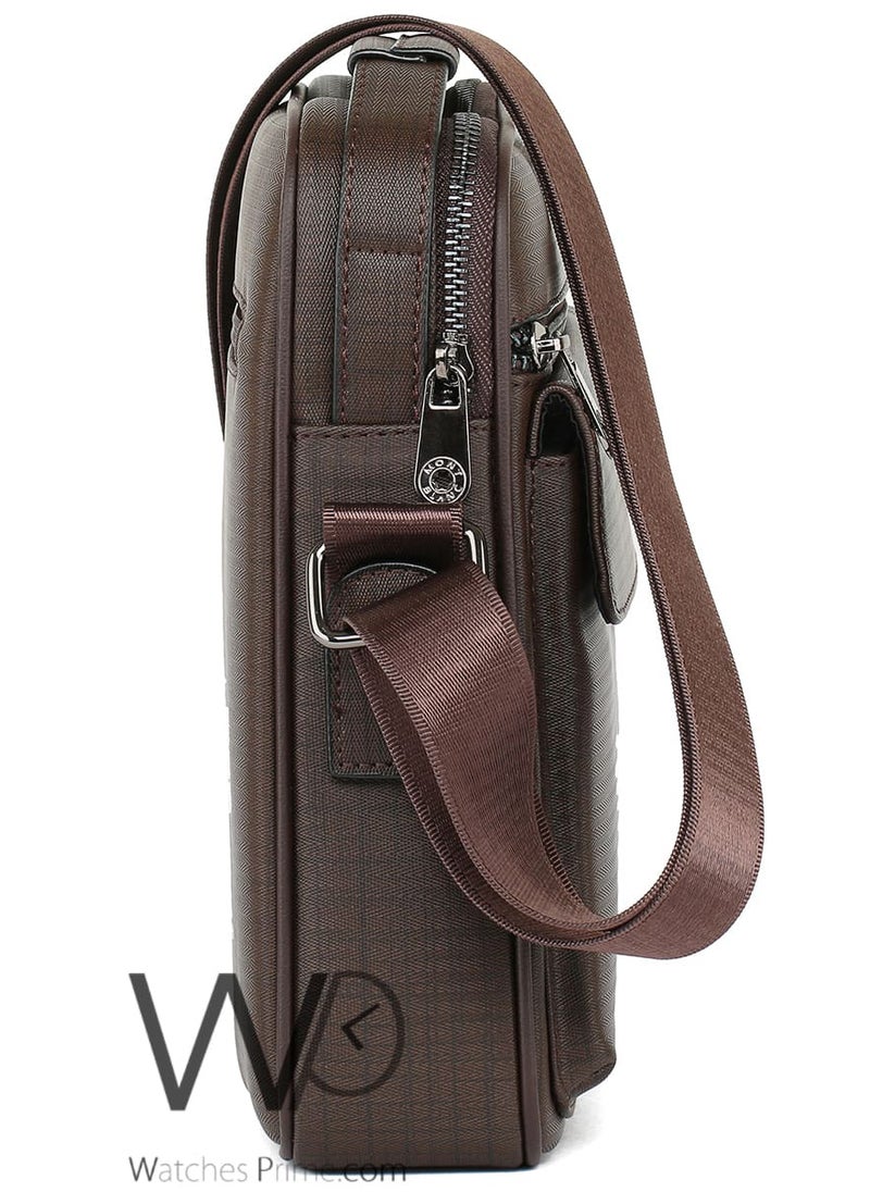 Brown Leather Montblan Crossbody Messenger Bag For Men