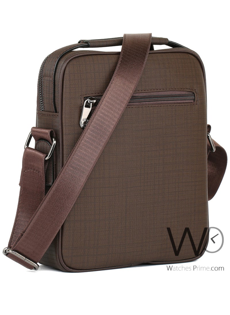 Brown Leather Montblan Crossbody Messenger Bag For Men