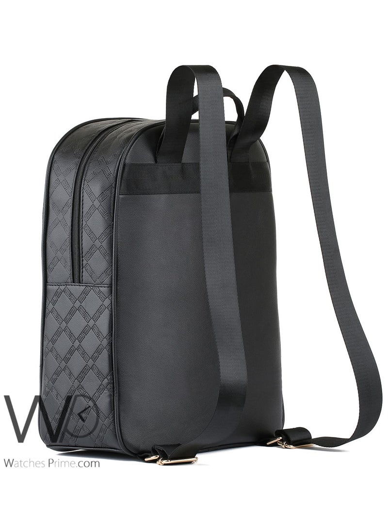 Versace Jeans Versace Backpack Black Leather Men Laptop Bag  - Image 4