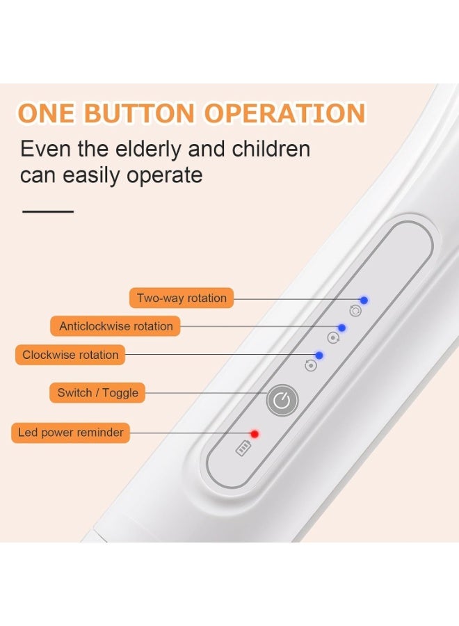 Electric Body Brush Rechargeable Back Scrubber for Shower Exfoliating Bath Brush Long Handle for Shower Lotion Applicator for Back Silicone Body Scrubber with 6 Shower Brush Heads - Image 3