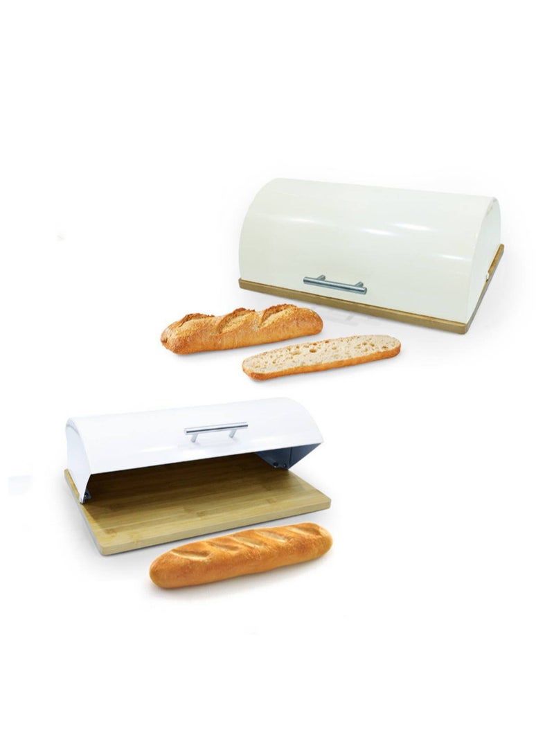 Ayasha Bread Storage Box, Steel Perfect Design, One Piece, White/Cream  - Image 1