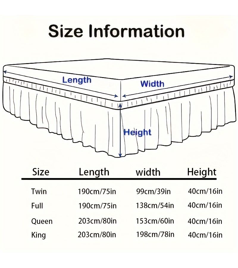 Light Violet Twin Size Princess Style Bed Skirt With Solid Color Polyester And Brushed Double Elastic Bands - Image 3