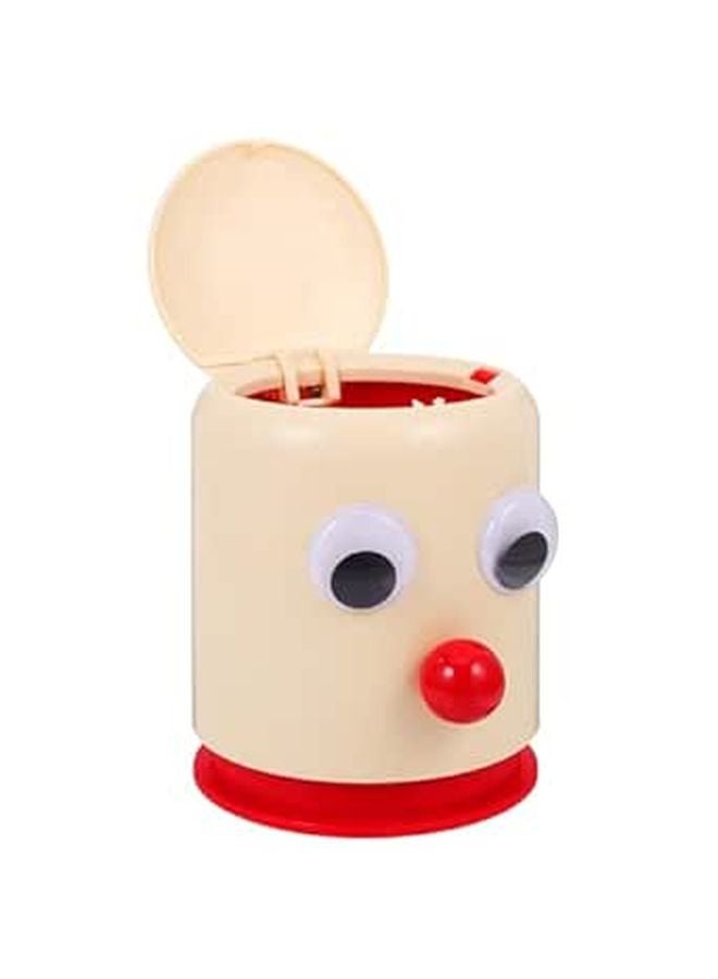 Cartoon Press Lid Mini Trash Can Small Plastic Wastebasket For Office Desk Bathroom - Image 1