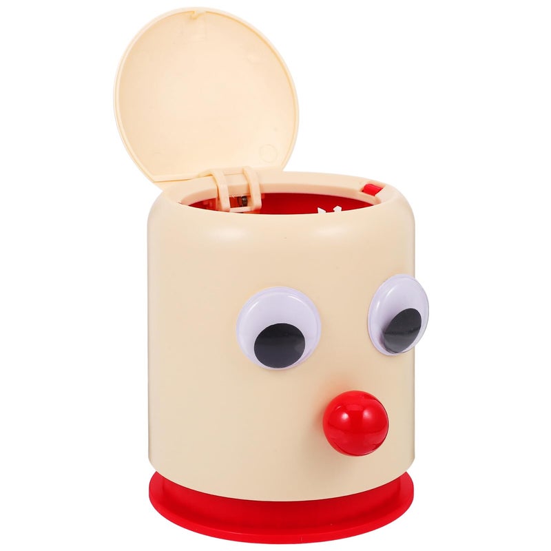 Cartoon Press Lid Mini Trash Can Small Plastic Wastebasket For Office Desk Bathroom - Image 2