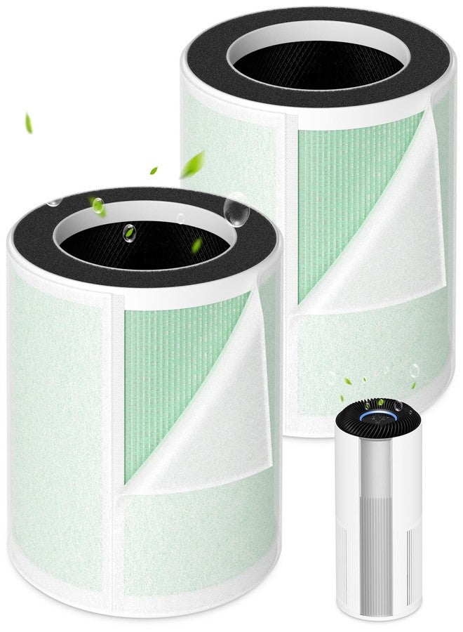 isinlive 5-in-1 HEPA Air Purifier Filter for Aeocky Pandora, with Extra 2 Washable Pre-Filter, 2 Pack (Green VOCs) - Image 1