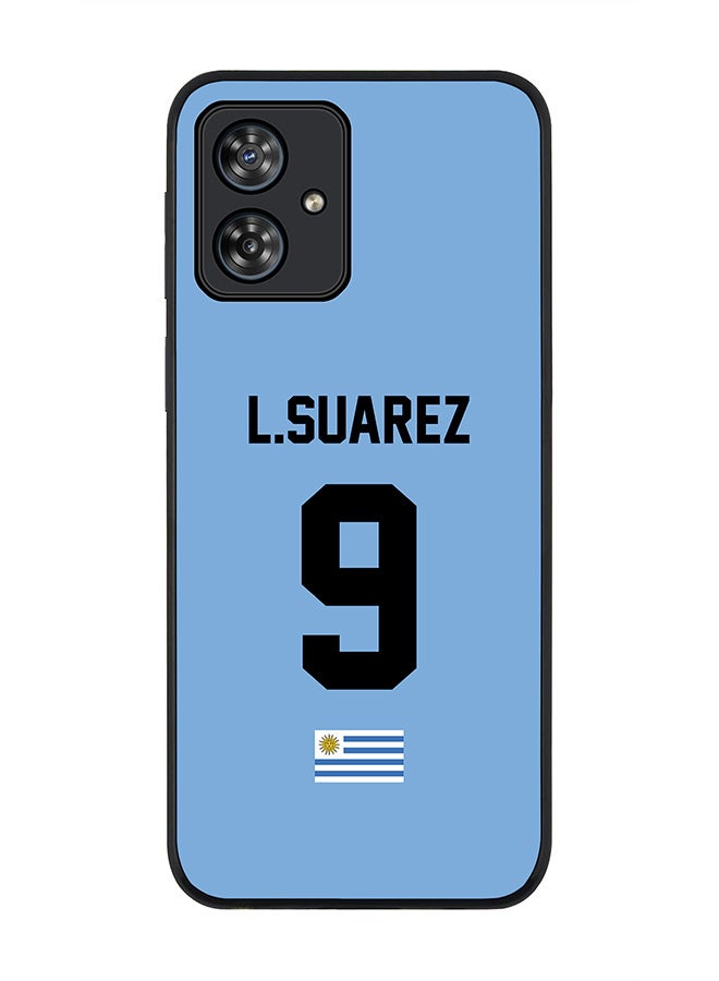 Stylizedd Rugged Black Case for Motorola Moto G54 / Motorola Moto G54 Power / Motorola Moto G64 5G  -Football Team -Uruguay ,Player Name - L.Suarez - Image 1