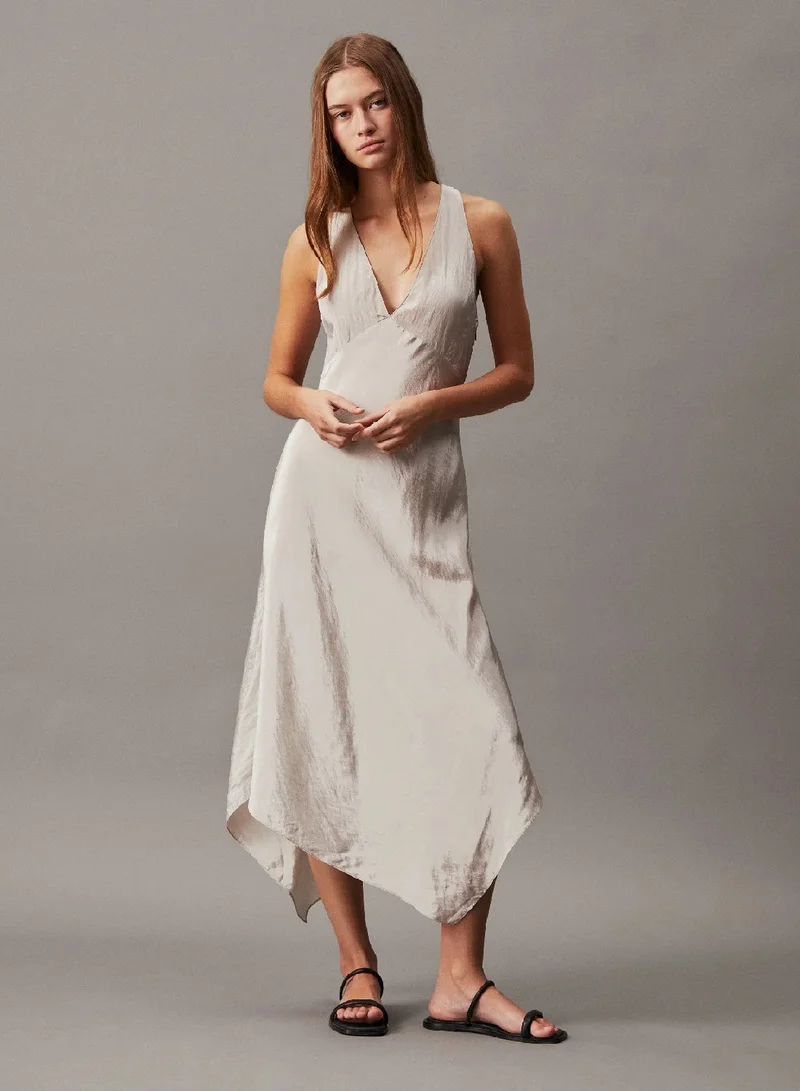 CALVIN KLEIN Slim Twist Back Slip Dress
