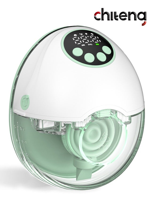 chiteng Wearable Electric Breast Pump with Voice Broadcast, Hands Free Breast Pump 4 Mode & 12 Levels, Breast Pump Low Noise with Smart LED Display - Image 1
