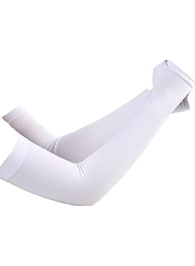 Generic SSYFashion Sunscreen Gloves Women and men Long Summer Sleeves anti-UV white arm Warmers Sleeves  - Image 2