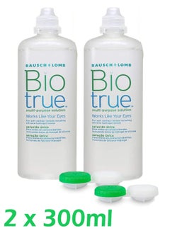 2-Piece Bausch + Lomb Multi-Purpose Lens Solution With 2 Lens Cases 2x300ml
