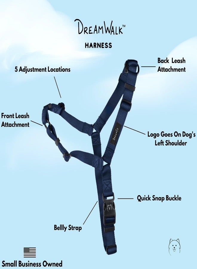 ShawnCo Dream Walk No-Pull Dog Harness- Adjustable, Comfortable, Easy to Use Pet Halter to Help Stop Pulling for Small, Medium and Large Dogs (Pacific Blue, S) - Image 2