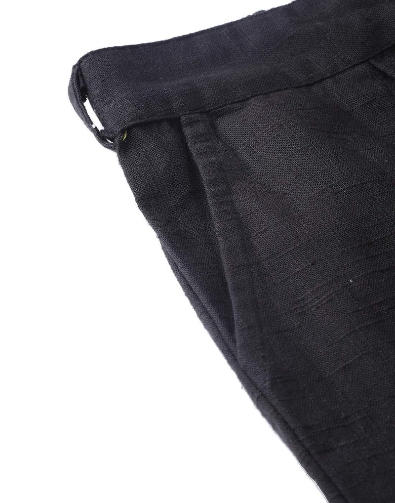 Yash Gallery Women's Plus Size Solid Cotton Slub Ankle Length Trouser Pant (Black, 3XL) | Fit Type: Regular Fit Mid Rise - Image 5