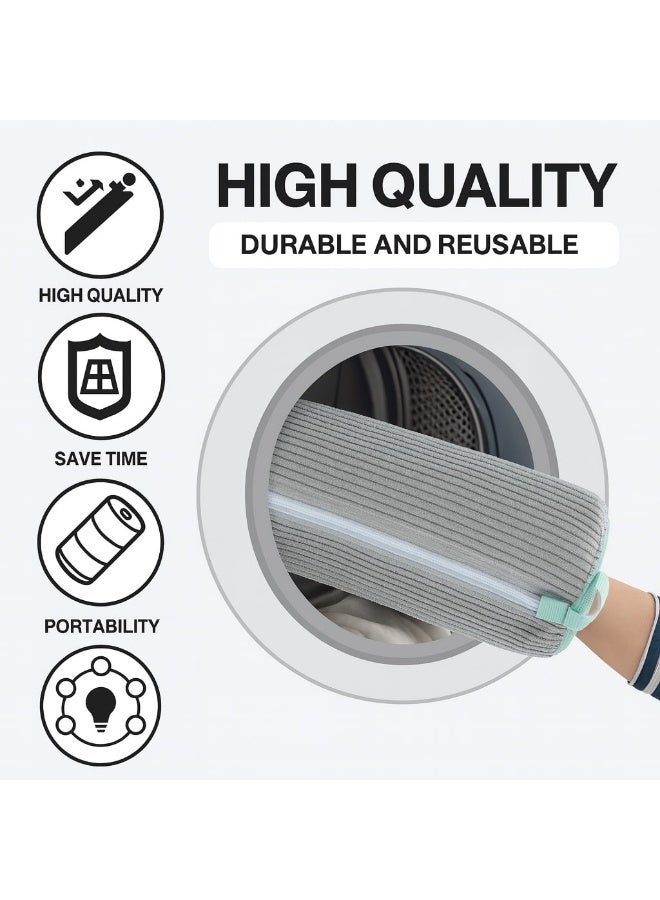 SR 2PCS Shoe Washing Bag for Washing Machine, Laundry Shoe Bag For Washer And Dryer, Reusable Shoe Washing Bag for All Shoe Types And Sizes (Gray) - Image 5