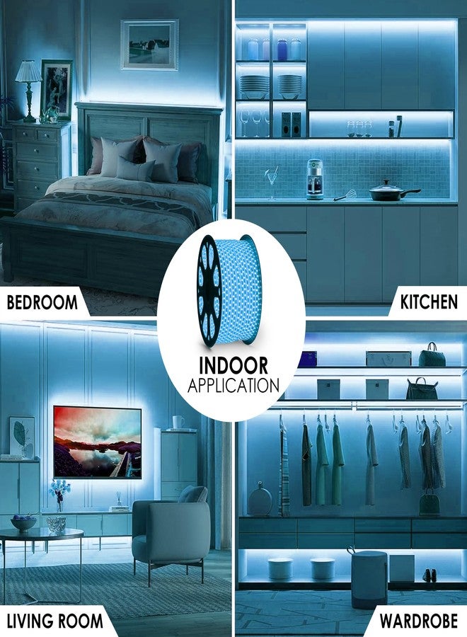 Gesto 5 Meter Rope LED Strip Lights | 120 LED/Mtr Waterproof Outdoor Lights for Balcony, Home Decor, Cove Light for False Ceiling | Flexible, Cuttable Strip Light for Diwali Decoration - Ice Blue - Image 3