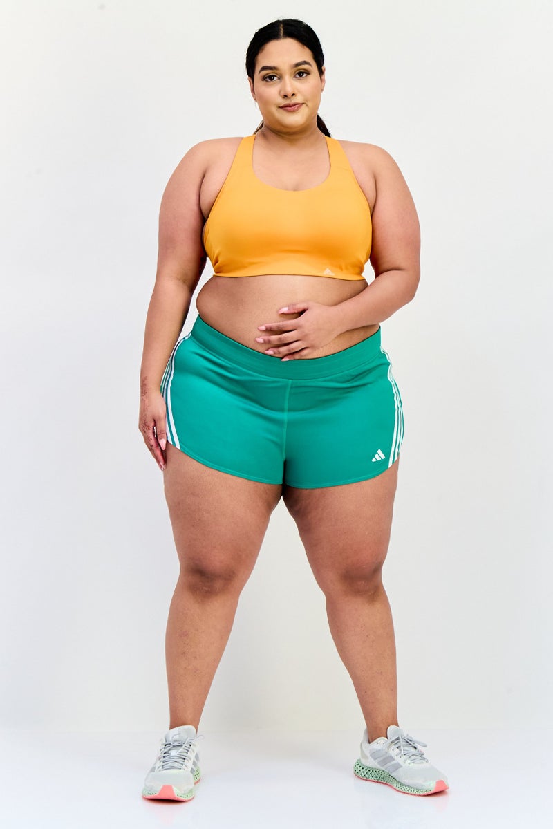 Adidas Women Sportswear Fit 2 Inseam Running Shorts, Green - Image 4