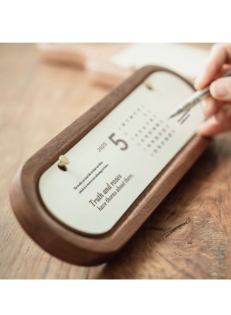 general 2025 Wooden Desk Calendar Calendar Monthly Calendar Office Desktop Year of the Snake Desk Calendar Base Calendar Rack - Image 3