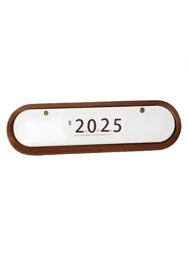 general 2025 Wooden Desk Calendar Calendar Monthly Calendar Office Desktop Year of the Snake Desk Calendar Base Calendar Rack - Image 1