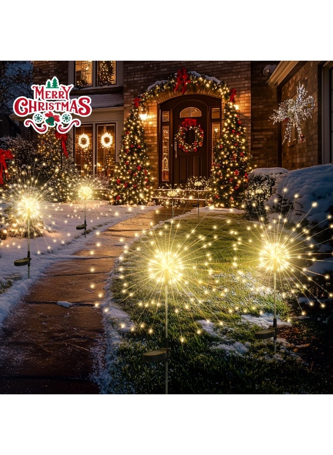 سولاكان مصابيح ألعاب نارية تعمل بالطاقة الشمسية للحديقة، 150 لمبة LED، قطعة واحدة، إضاءة دافئة – تصميم نجمي من سلك نحاسي قابل للتشكيل، 8 أوضاع إضاءة (تلقائي / موجي / مطاردة / تدرج / وميض / إضاءة ثابتة)، مقاومة للماء للاستخدام الخارجي في الحديقة والممرات وأحواض الزراعة والشرفات والتراسات - Image 3