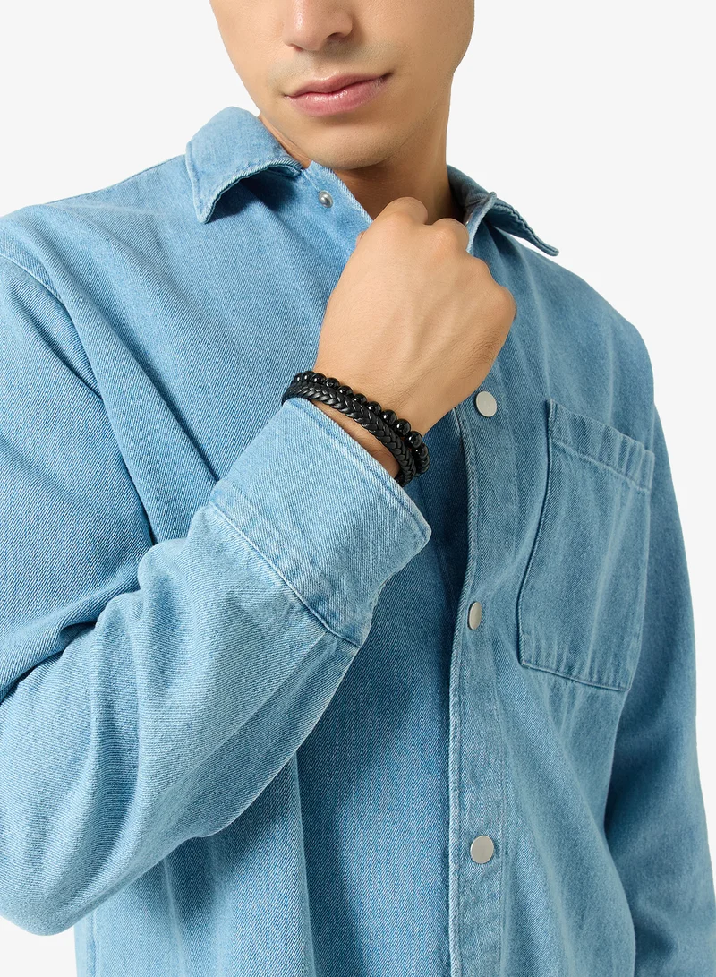 Seventy Five  Beaded Natural Stone Bracelet for Men | Best Price UAE