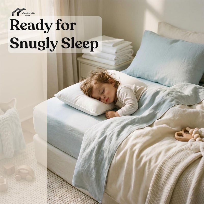 Ambition Home Toddler Travel Small Pillowcase 12x16 Inch White Solid Zipper Closer Pillow case Set of 2 PC Travel Pillow Cover 500 Thread Count 100% Egyptian Cotton Decorative Travel Pillow Cover - Image 2