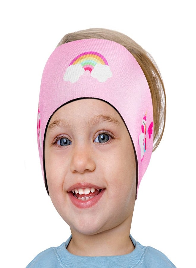 HeySplash Swimming Headband, High Elastic Neoprene Waterproof Hair Band with Living Unicorn Pattern for Swimming and Surfing, S - Pink Unicorn - Image 1