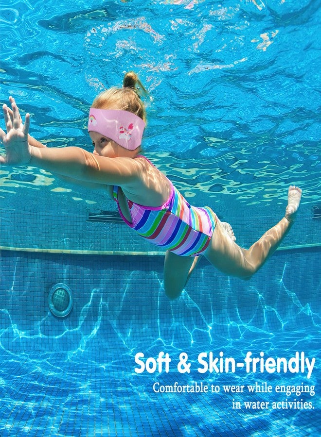 HeySplash Swimming Headband, High Elastic Neoprene Waterproof Hair Band with Living Unicorn Pattern for Swimming and Surfing, S - Pink Unicorn - Image 4