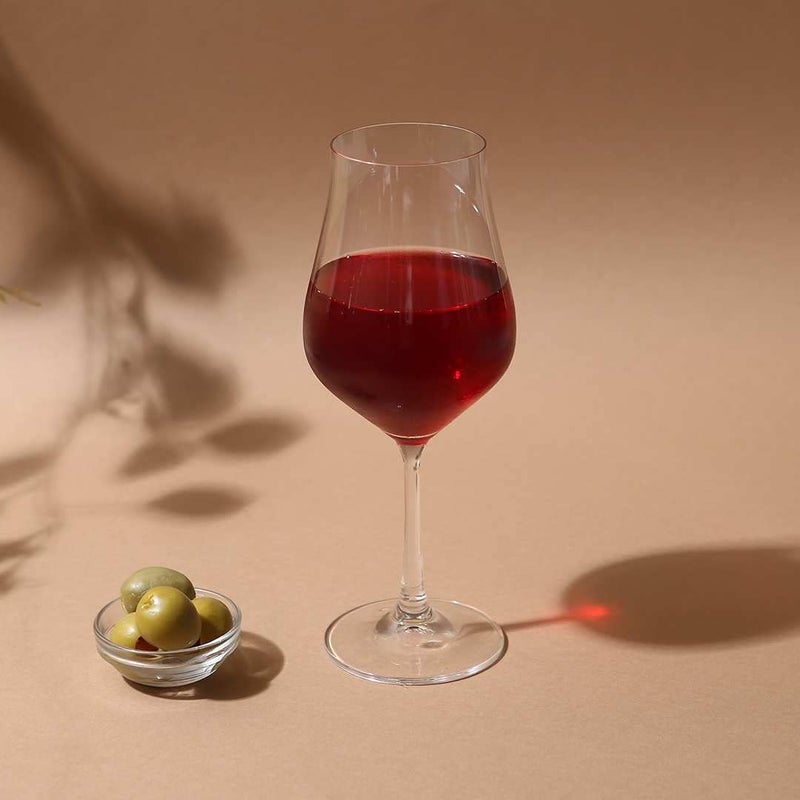 Bohemia Crystal Bohemia Crystal Tulipa Red Wine Glass Set 350ml Set of 6 Elegant Crystal Wine Glasses for Wine Tasting Special Occasions Gifting Premium Gift Packaging  - Image 1