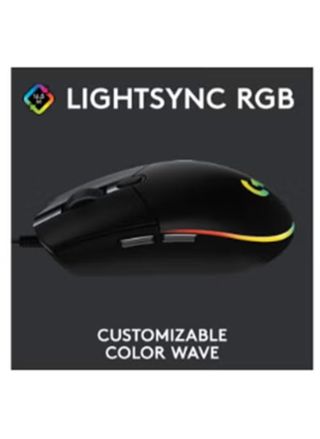 Logitech - Logitech G102 Light Sync Gaming Mouse with Customizable RGB Lighting, 6 Programmable Buttons Light Weight Black - Image 1