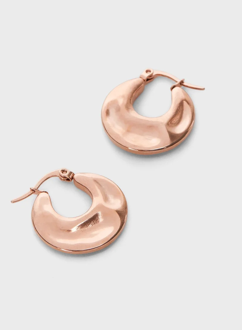 PARFOIS Stainless Steel Rose Gold Earringss