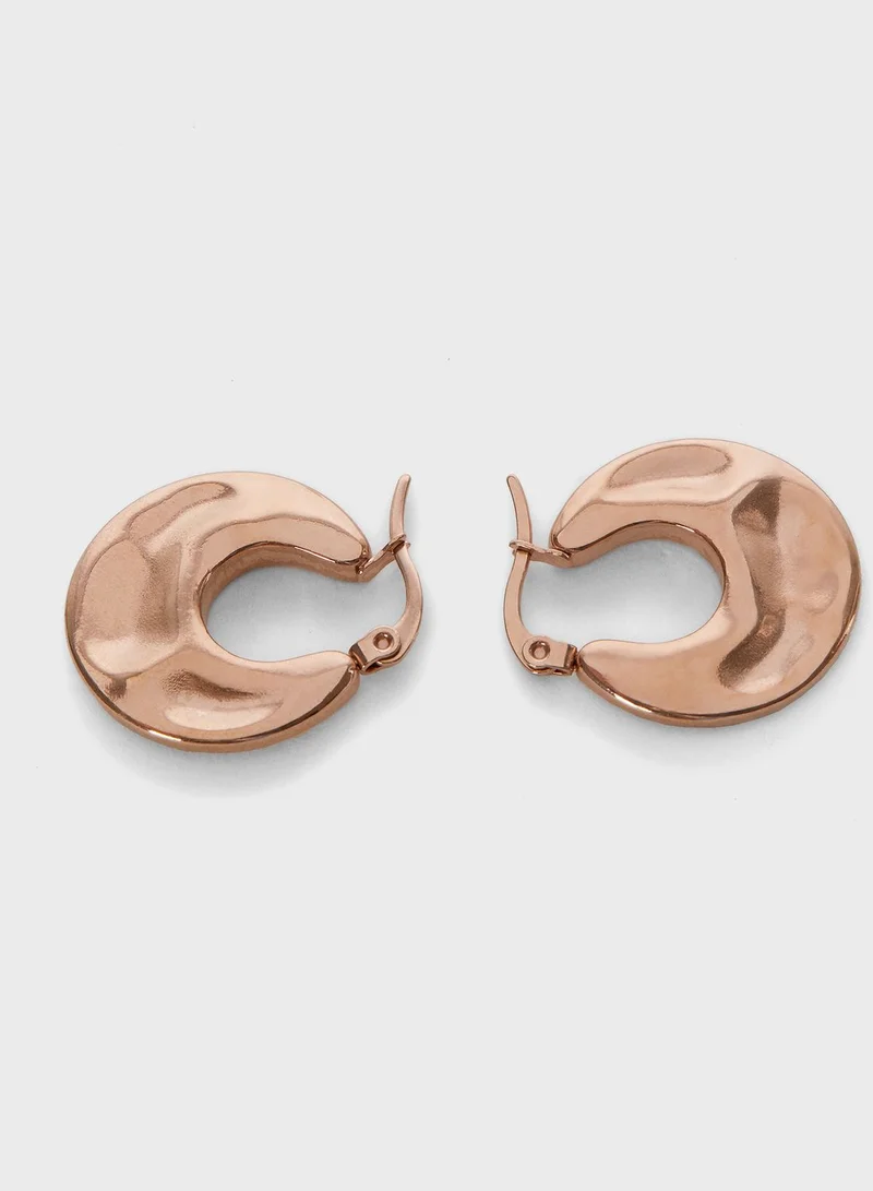 PARFOIS Stainless Steel Rose Gold Earringss