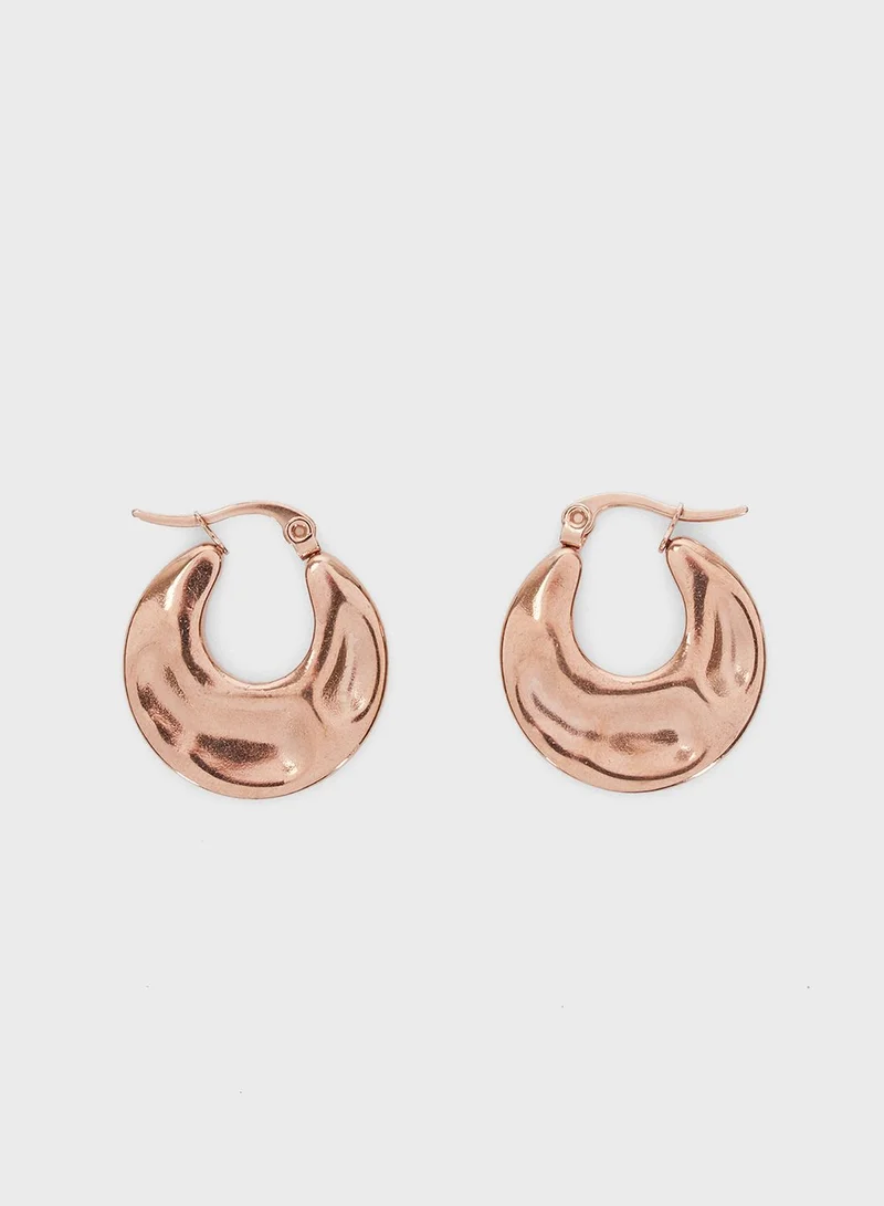 PARFOIS Stainless Steel Rose Gold Earringss