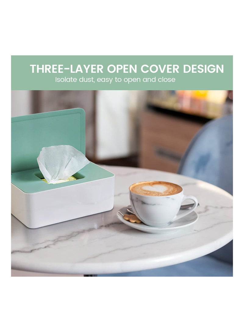 Wet Wipes Dispenser Box, Toilet Wipes Dispenser Box, Dry Wet Tissue Paper Case Holder, Tissue Storage Box Case with Lid Dustproof for Home Office - Image 3