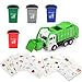FIVEDAOGANG Small Friction Powered Garbage Truck Toys Set Includes Front Load Dumpster 4 Trash Bins and Trash Learning Cards for Kids - Image 2