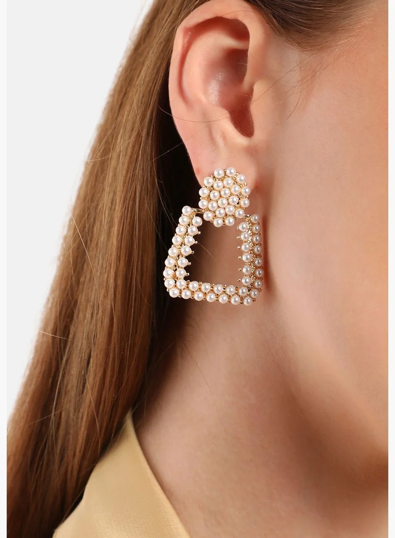 SOHI Gold Plated Party Pearls Drop Earring For Women