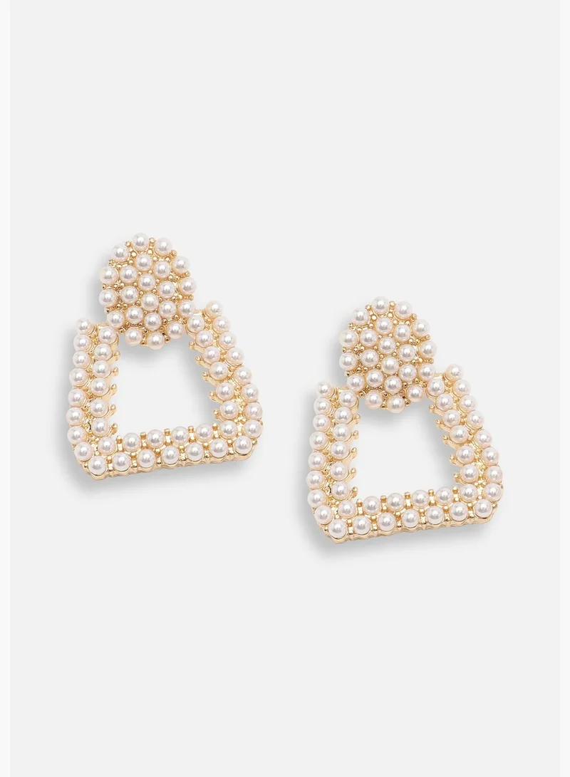SOHI Gold Plated Party Pearls Drop Earring For Women
