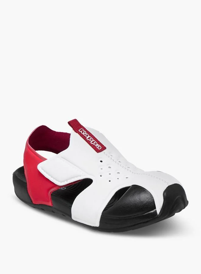 Kappa Boys' Perforated Sandals with Hook and Loop Closure