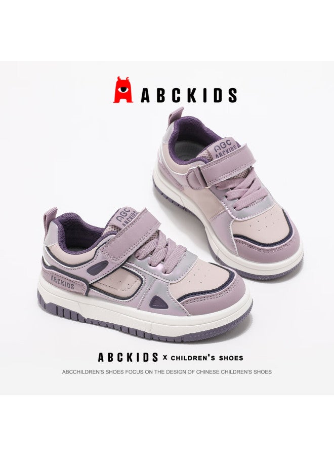 Abc Kids Children's Casual Low-top Sneakers Autumn Kids Boys Girls Sports White Shoes 3604 Pink/purple Size 36 - Image 2