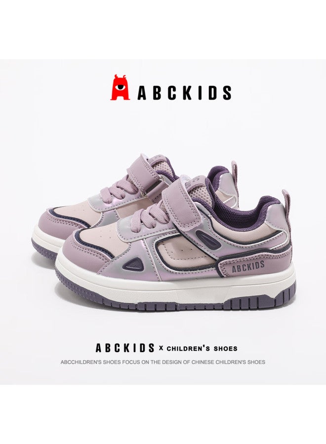 Abc Kids Children's Casual Low-top Sneakers Autumn Kids Boys Girls Sports White Shoes 3604 Pink/purple Size 36 - Image 1