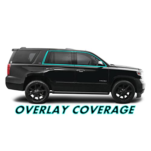 SlickMod Chrome Delete Blackout Vinyl Overlay for 2015-2020 Chevy Tahoe Window Trim (Gloss Black) - Image 2