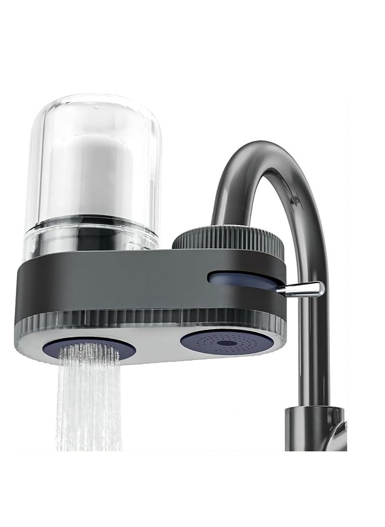 Cool Baby COOLBABY 7-Stage Sink Faucet Water Filter - Faucet Mounted Purification System with 2 Replaceable Filters - Removes Odors Pollutants and Impurities - Clear Design  - Image 1