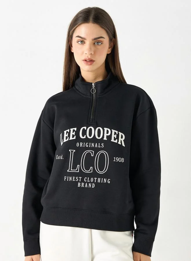 لي كوبر سويت شيرت بطبعات وأكمام طويلة وجيوب من لي كوبر