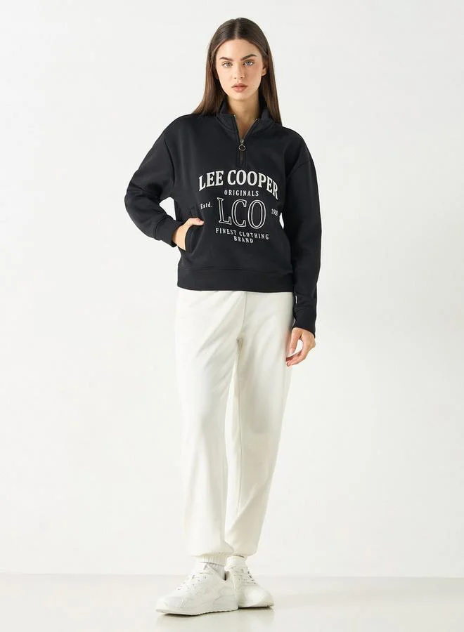 لي كوبر سويت شيرت بطبعات وأكمام طويلة وجيوب من لي كوبر