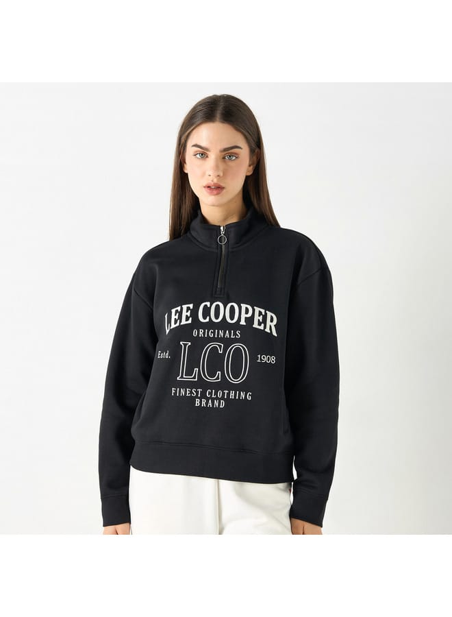 Lee Cooper Lee Cooper Printed Sweatshirt with Long Sleeves and Pockets  - Image 1